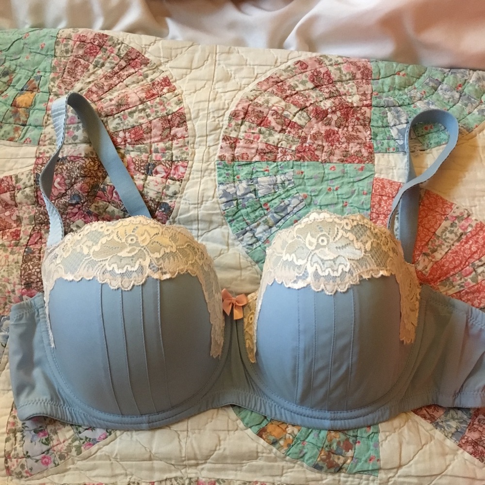 Adore Me Light Blue French Maid Lace Bra 42C